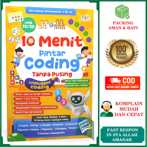 (BONUS VIDEO) 10 Menit Pintar Coding Tanpa Pusing USIA 4-10 Tahun Buku Anak TK SD 10 Konsep Dasar Unplugged Koding Kary Ririn Rahayu Astutiningrum Penerbit Zain
