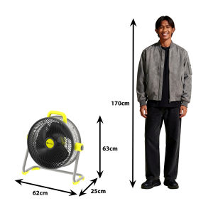 AUDAX 20 Inch Industrial Floor Fan | High Power Airflow | 3 Speed Control | Strong Wind | Heavy Duty Motor | Low Noise | Office & Home Use