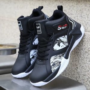 Fashion basketball shoes for men 2024 high top sneaker shoes for men breathable basketball shoes non slip rubber shoes for men