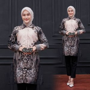 baju batik tunik/batik tunik kain poli micro/batik tunik terbaru/atasan batik tunik/tunik jumbo