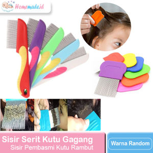 Sisir Kutu Rambut Serit Gagang | Sisir Kutu Stainless Penghilang Ketombe