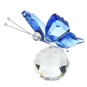 LUMIYA Độc đáo Tác phẩm điêu khắc bướm lấp lánh 3D Đồ thủ công mỹ nghệ pha lê Nhiều màu sắc Đồ trang trí hình bướm lăng trụ Sáng tạo Trong suốt Đồ trang trí hình bướm ba chiều Để trang trí kệ bàn