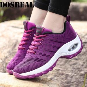 DOSREAL Sneakers For Women Mesh Breathable Air Cushion Shoes Big Size 35-42 Lace Up Women Dance Sport Shoes Heighten Shoes