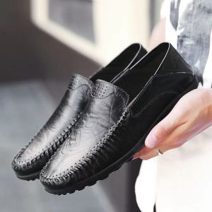 Autumn MenS Casual Leather Shoes Slip-On Loafers Soft Sole Driving Shoes