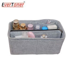EverToner Felt Inner Bag Insert Organizer Multi Pocket Cosmetic Storage Liner for Speedy25 30 35 Handbag Tote