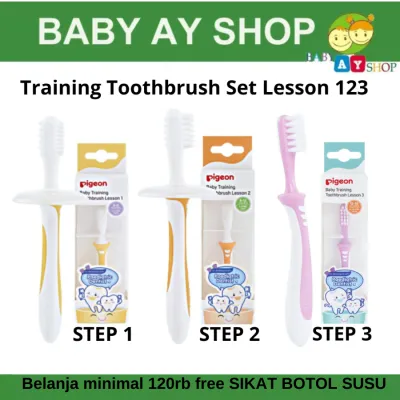 Pigeon Sikat Gigi Bayi Training Toothbrush Tahap 1 Tahap 2 Tahap 3