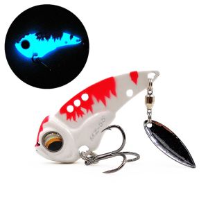 NOWNICE Sinking 7g 11g 15g Rotate Sequin Vibration VIB Lure Wobblers Crankbaits Treble Hook Metal Fishing Bait