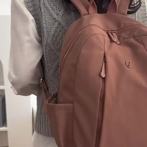GStar Pure Color Minimalist Backpack Large Capacity School Bag Sports Casual Double Shoulder Bag Fashion Trend Bagpack for Women
