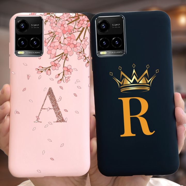 For Vivo Y33s Case V2109 Stylish Letters Cover Shockproof Phone