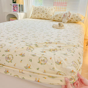 Dansunreve Floral/Cartoon Bed Sheet Queen/King Bedsheet Mattress Protector Pillowcase