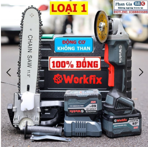 [Chính hãng] Máy mài pin WORKFIX 21V Không Chổi Than Pin 15 cell Lõi Đồng Chống khởi động lại tự ngắt khi rơi máy