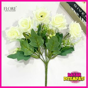 Bunga Mawar Artificial 5 Cabang Rose Diamond Super Premium Jumbo Hiasan Dekorasi Buket mawar lancip