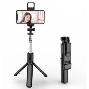 Outdoor Portable Mobile Phone Holder Wireless Bluetooth Connection Tripod Mobile Phone Stand Selfie Stick with Light Tripod Monopod Wireless Bluetooth Remote Control