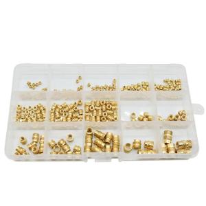 M2-M6 Copper Insert Nuts 300pcs Female Thread Brass Knurled Embedment Nuts Assortment Nuts Kits Accessories