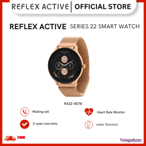 Reflex Active Series 22 Rose Gold Smart Calling Watch 1.38" Full touch GPS IP67 Heart rate sleep calorie tracker pedometer