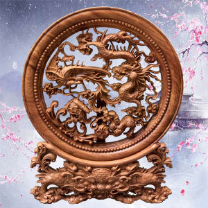 Tranh nguyên khối tứ linh lọc đục kênh bong gỗ hương cỡ 303540cm