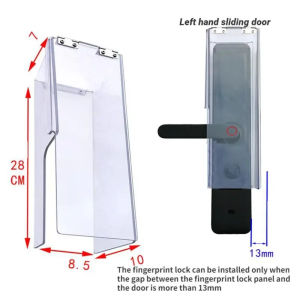 Smart door lock waterproof cover fingerprint lock outdoor flip cover rainproof transparent plastic cover 28 × 10 × 8.5cm