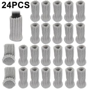 24pcs Knitted Furniture Feet Socks Chair Leg Floor Protectors Chair Leg Socks Covers Furniture Caps Protectors