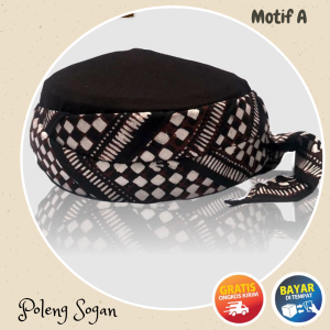 Peci Batik Motif Poleng Sogan Costum Kopiah Sorban Kupluk Peralatan Sholat Fashion Pria Muslim Kekinian Jogokariyan