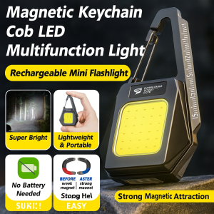 Magnetic rechargeable multifunction mini keychain super bright LED light
