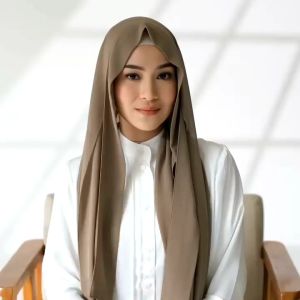 Hijab Instan Ceruty Bebydoll Armany - Pasmina Instan Melayu - Pasmina Ceruti babydoll Armany - pasmina 2 in1