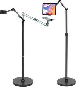 66“ Floor stand articulating arm with adjustable Minimalist Design Space-Saving Highly FlexibleFor Watching/Stream/Recording ON Bed&Couch for iPad Pro 12.9”/Kindle/iPhone4.5-13” Tablet/Phone