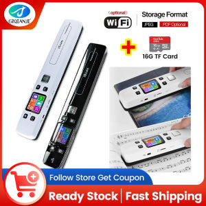 GZISCAN02 USB Handheld WiFi Portable Scanner Mobile HD LCD Display Document Scanner A4 Size 1050DPI Support JEPG or PDF TF card