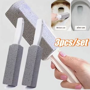 3pcs/set  Toilet Cleaner Stone Natural Pumice Stone Toilets Brush Bathroom Cleaning Brush Long Handle Bathroom Gadgets
