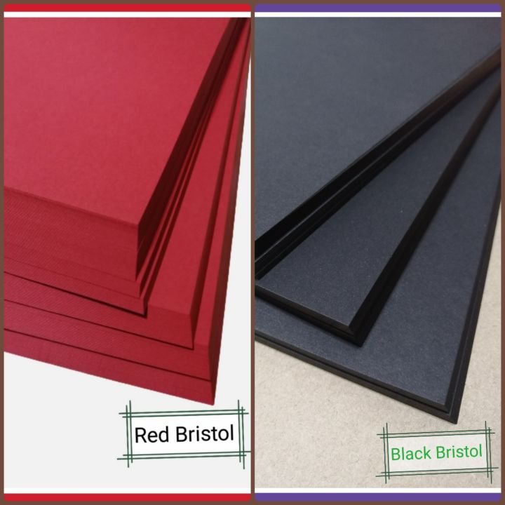 25pcs Black / Red Bristol Matt 120gsm Short/A4/ Long bond paper size ...