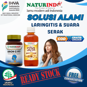 HERBAL RADANG TENGGOROKAN SUARA SERAK HILANG SAKIT TENGGOROKAN DEWASA BRON C FIT NATURINDO