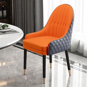 Dining Chair Household Leisure Chair Ho Restaurant Dinner Cow Leather Backrest Dining Chair