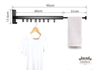 [SG Seller] Folding folding and retractable indoor laundry rack balcony invisible laundry pole multi-functional clothes-drying artifacts