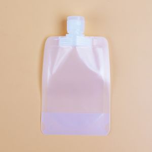 5pcs Lotion Cosmetics Storage Bag 30ml/50ml/100ml Transparent Travel Portable Dispensing Bag Flip-top Liquid Dispensing Pouch Stand Up Squeeze Bag Leakproof Fluid Plastic Dispenser Bag