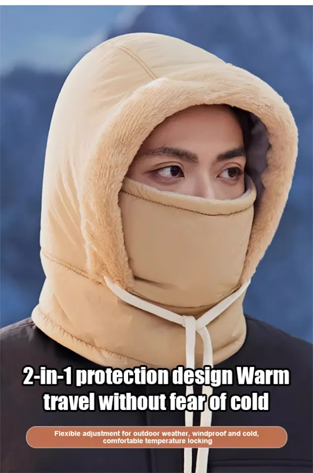 Winter Thermal Balaclava Face Mask - Double Thick Fleece Full Face Hood For Skiing Cycling Cold Weather