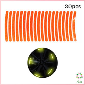 Ayla 20 ชิ้น สติกเกอร์สะท้อนแสง แถบสะท้อนแสง สําหรับขับรถกลางคืน อุปกรณ์แต่งรถ Car Wheel Hub Reflective Sticker