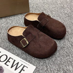[Free Shipping] Thick-Soled Slip-On Loafers Closed-Toe Half-Slipper Style WomenS 2025 New Collection Designed For Both Indoor And Outdoor Wear With A Hidden Heel For Added Height