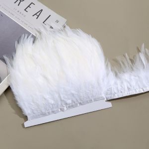 NOWNICE 1 Meter Tua rua ruy băng Lông đà điểu tự nhiên Rộng 10-15cm Trang trí may vá Viền lông đà điểu  Làm thủ công Lông vũ Dải ruy băng Viền vải Trang trí tiệc cưới