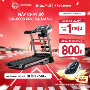 Miễn phí lắp đặt| Máy Chạy Bộ Kingsport BK-8000 Pro Đa Năng Nâng Dốc Tự Động 18% 12 Chương Trình Luyện Tập