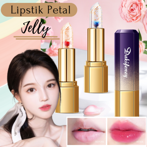 Lipstik Glossy Warna Tahan Lama Lip Balm Bibir Pelembab Pecah Dan Kering Lipstick Petal Jelly Cantik