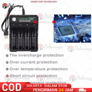 4 Slot Fast Charger Baterai Battery USB 4.2V 2A 18650 AA AAA MS-5D84A