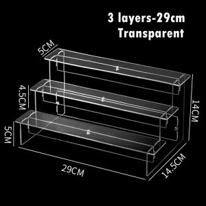 3/4/5 Tier Collection Display Stand Clear Acrylic Desktop Display Risers Stand Clear Lipstick Nail Polish Essential Oil Ladder Display Rack  Acrylic Makeup Storage Rack For Toy Model Doll Cosmetic Nail Polish Figurine Jewelry Perfume Shelf Cupcake Stand
