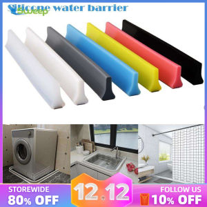 【Ready Stock+Free Glue】Shower Door Dam Water Stopper Collapsible Solid Shower Threshold Free Bending Water Barrier for Bathroom Kitchen width 16 * height 30 mm* length: 1m