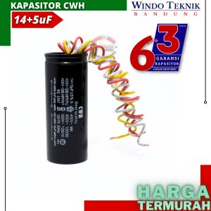 KAPASITOR MESIN CUCI 2 TABUNG 5+14uf CAPASITOR DOBEL / KAPASITOR DOUBLE DINAMO / ALCO MESIN CUCI 5 + 14 UNICON CWH