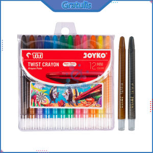 PENSIL KRAYON PUTAR PANJANG TITI [TI-CP-12T/12 PCS] / ALAT TULIS GAMBAR OIL PASTELS CRAYON LONG 12 WARNA
