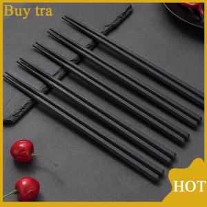 [Buytra] 1 Pairs Alloy Chinese Chopsticks Food Japanese Sushi Sticks Reusable Non Slip Dishwasher Safe Bamboo Shape Food Grade Chopsticks
