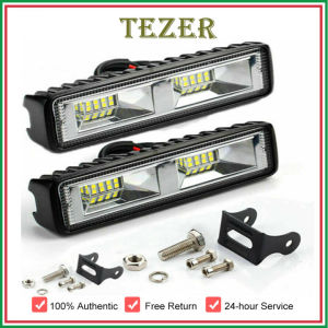 TEZER 2 Chiếc Đèn LED Làm Việc 18W 12V 16 Thanh Chùm Tia Tại Chỗ Đèn Sương Mù Lái Xe Địa Hình SUV SUV Đèn Pha Sương Mù Chiếu Sáng