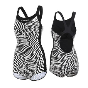 Yingfa ชุดชายหาดคลุมหน้าท้องสีดำสำหรับผู้หญิงชุดชุดว่ายน้ำชุดว่ายน้ำแนวสปอร์ต Upf50ป้องกันแสงแดดสีดำชุดว่ายน้ำ