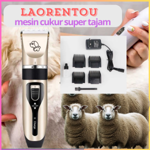 PROMO LAORENTOU P2 Mesin alat cukur Elektrik Bulu Hewan Anjing domba kucing tanpa kabel cas LENGKAP