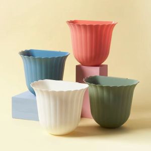 JGYBI with Hook Wall Mounted Lace Waste Bin Anti-fall Plastic Garbage Bin Flower Basket High Capacity Kitchen Hanging Trash Can Bathroom