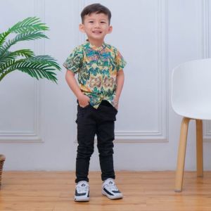 Little Esquina Kemeja Anak Bayi Model Kerah Baju Batik Lengan Pendek LE 2150
